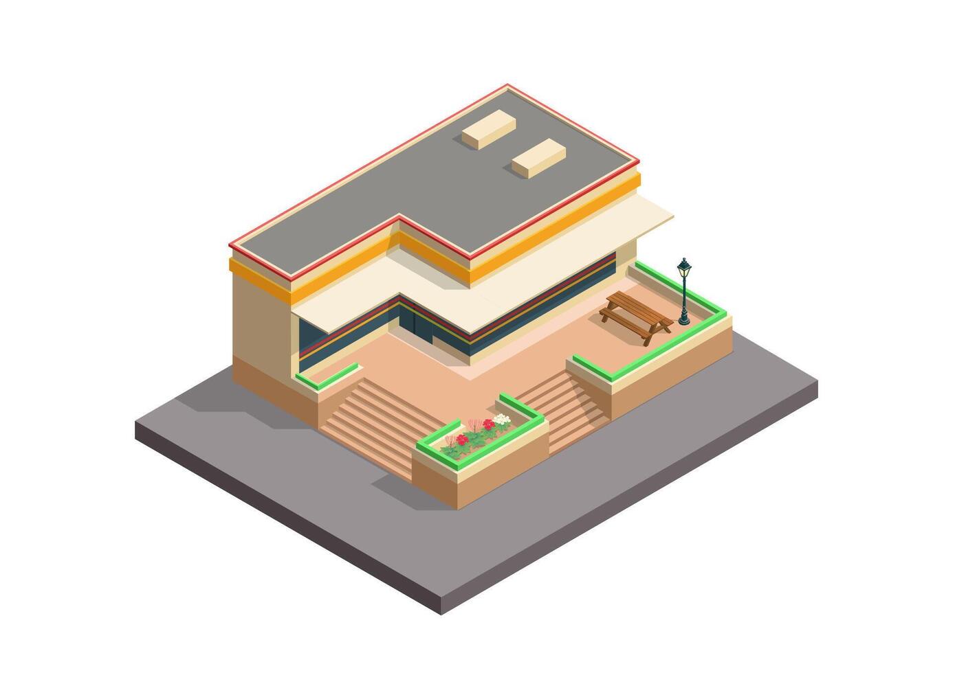 Modern building architectural illustration vector
