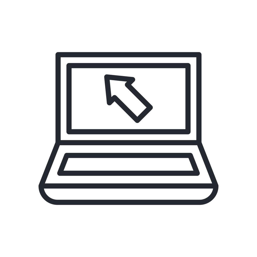 Laptop Icon Outline Style. Relevant To Tech Support vector