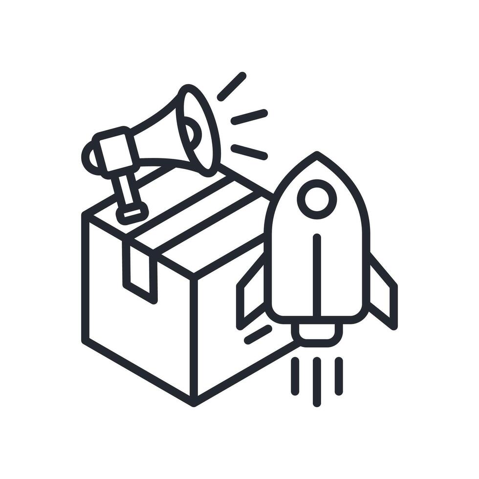 Launch Icon Outline Style. Relevant To Product Management vector