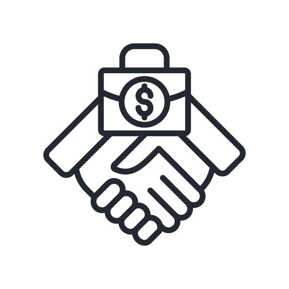 Business Partnership Icon Outline Style. Relevant To Global Finance vector