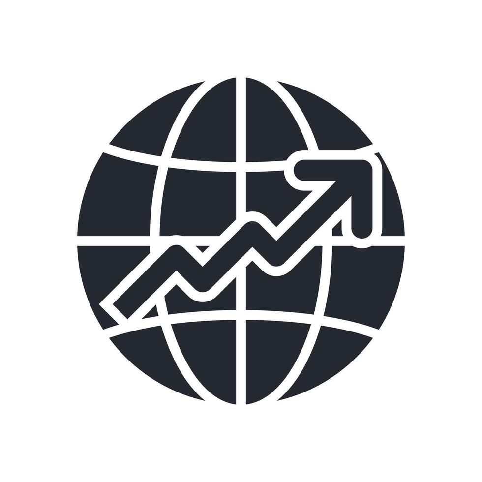 Growth Icon Glyph Style. Relevant To Global Finance vector