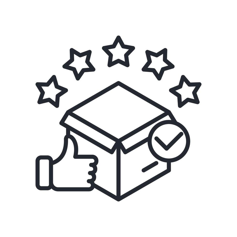 Review Icon Outline Style. Relevant To Product Management vector
