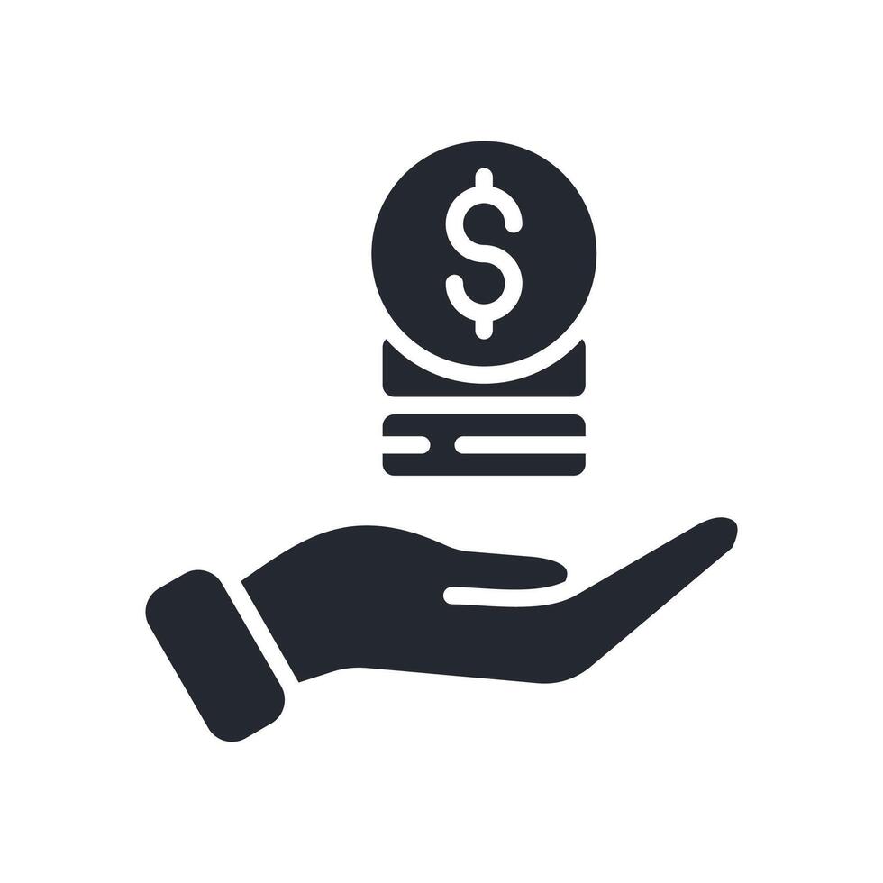 Revenue Icon Glyph Style. Relevant To Business Analytics vector
