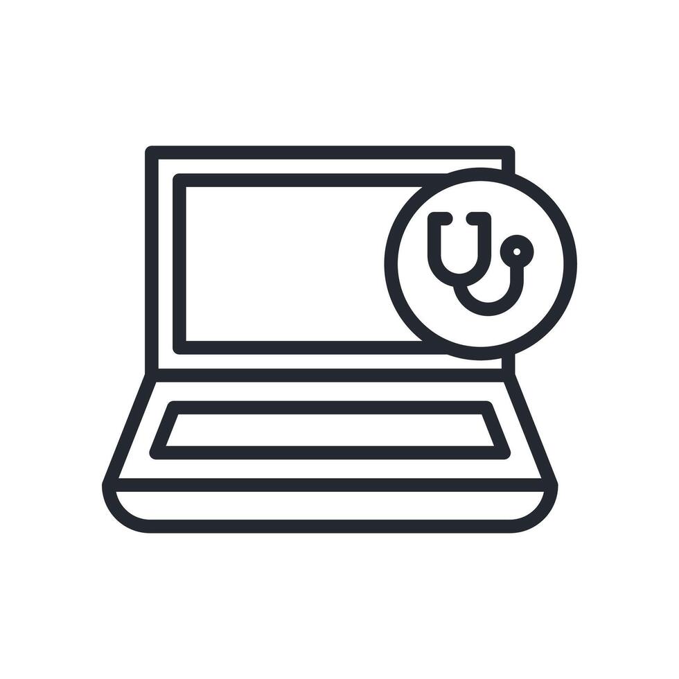 Diagnosis Icon Outline Style. Relevant To Tech Support vector