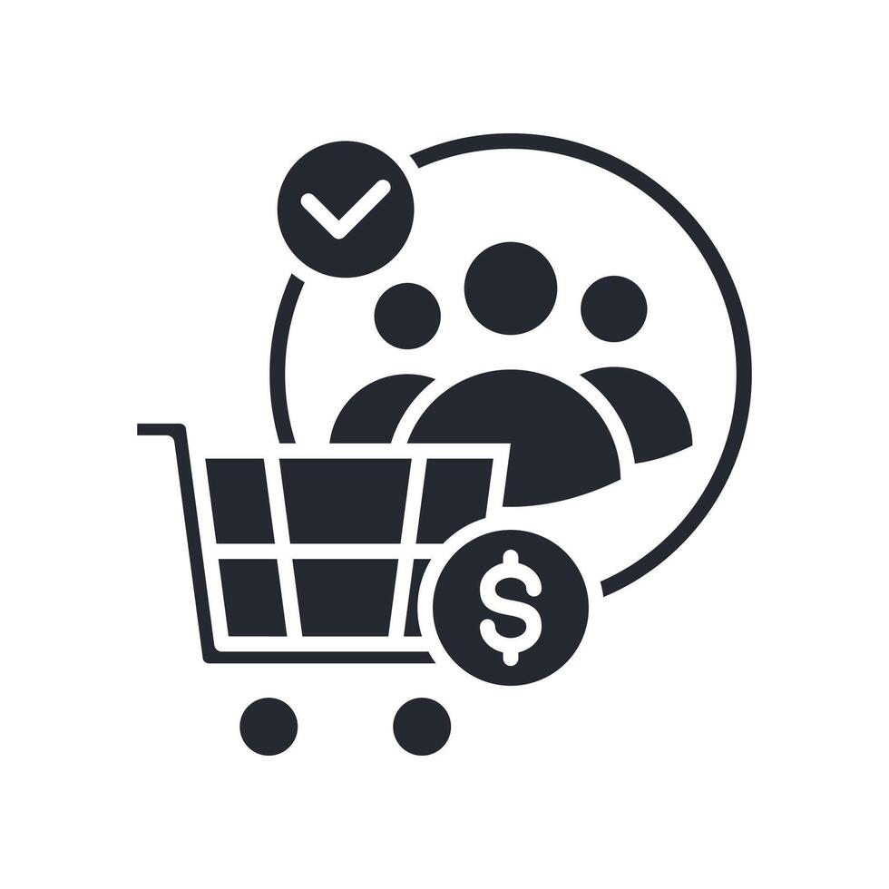 Customer Icon Glyph Style. Relevant To Product Management vector