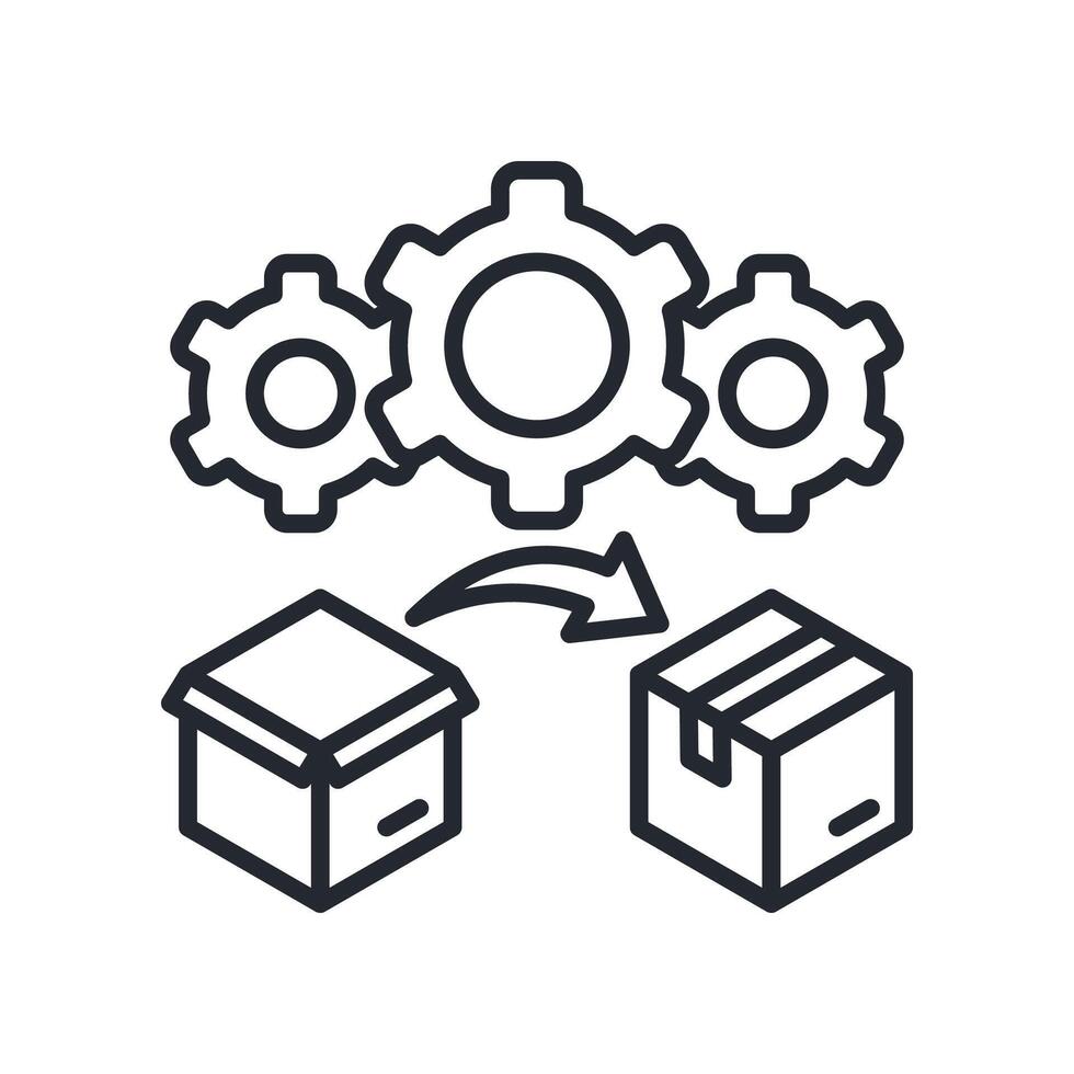 Process Icon Outline Style. Relevant To Product Management vector