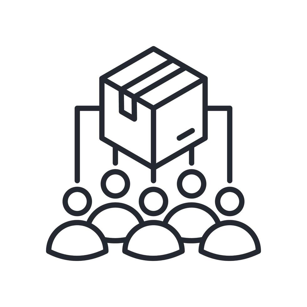 Team Icon Outline Style. Relevant To Product Management vector