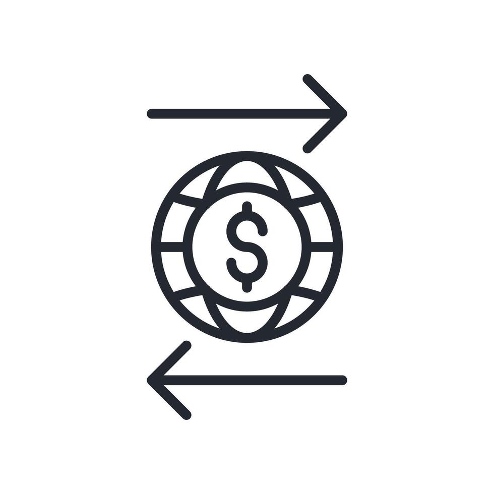 Exchange Icon Outline Style. Relevant To Global Finance vector