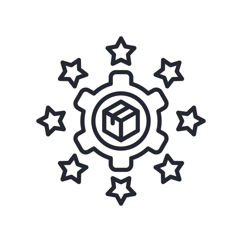 Model Icon Outline Style. Relevant To Product Management vector