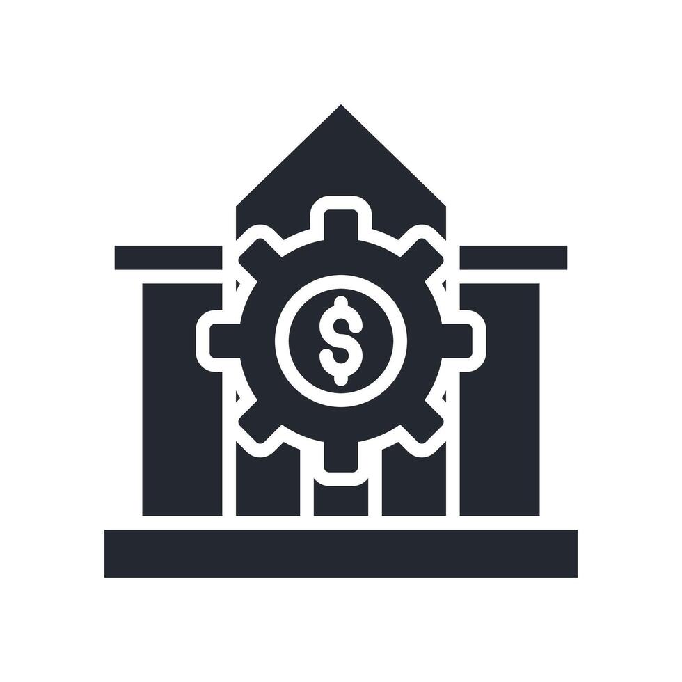 Financial Service Icon Glyph Style. Relevant To Global Finance vector