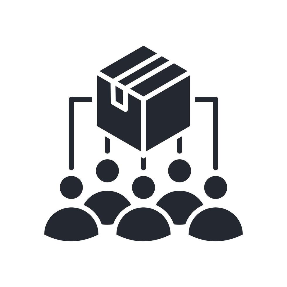 Team Icon Glyph Style. Relevant To Product Management vector