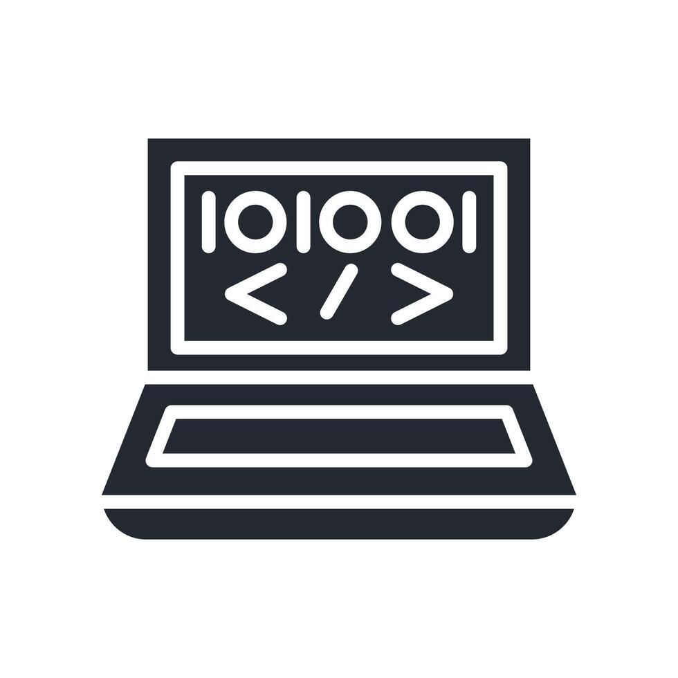 Coding Icon Glyph Style. Relevant To Tech Support vector
