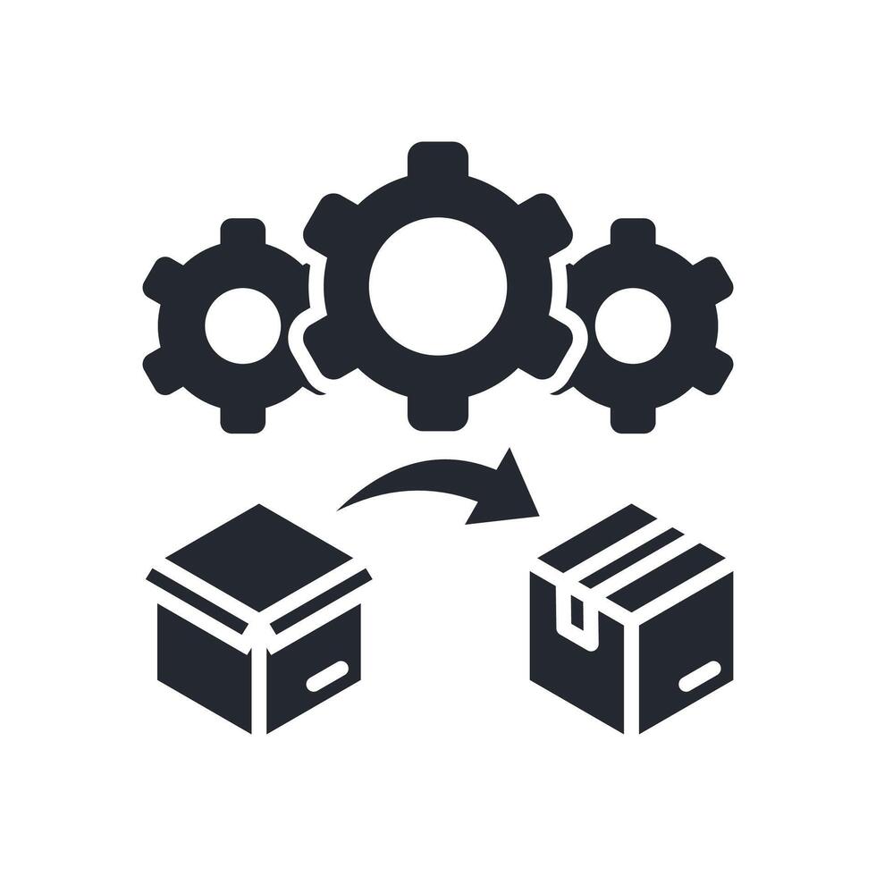 Process Icon Glyph Style. Relevant To Product Management vector