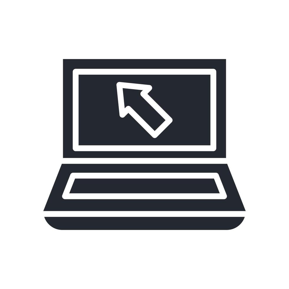 Laptop Icon Glyph Style. Relevant To Tech Support vector