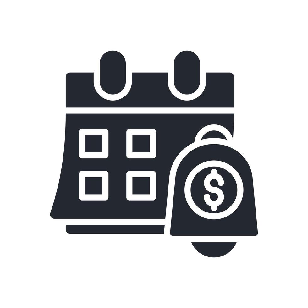 Calendar Icon Glyph Style. Relevant To Global Finance vector