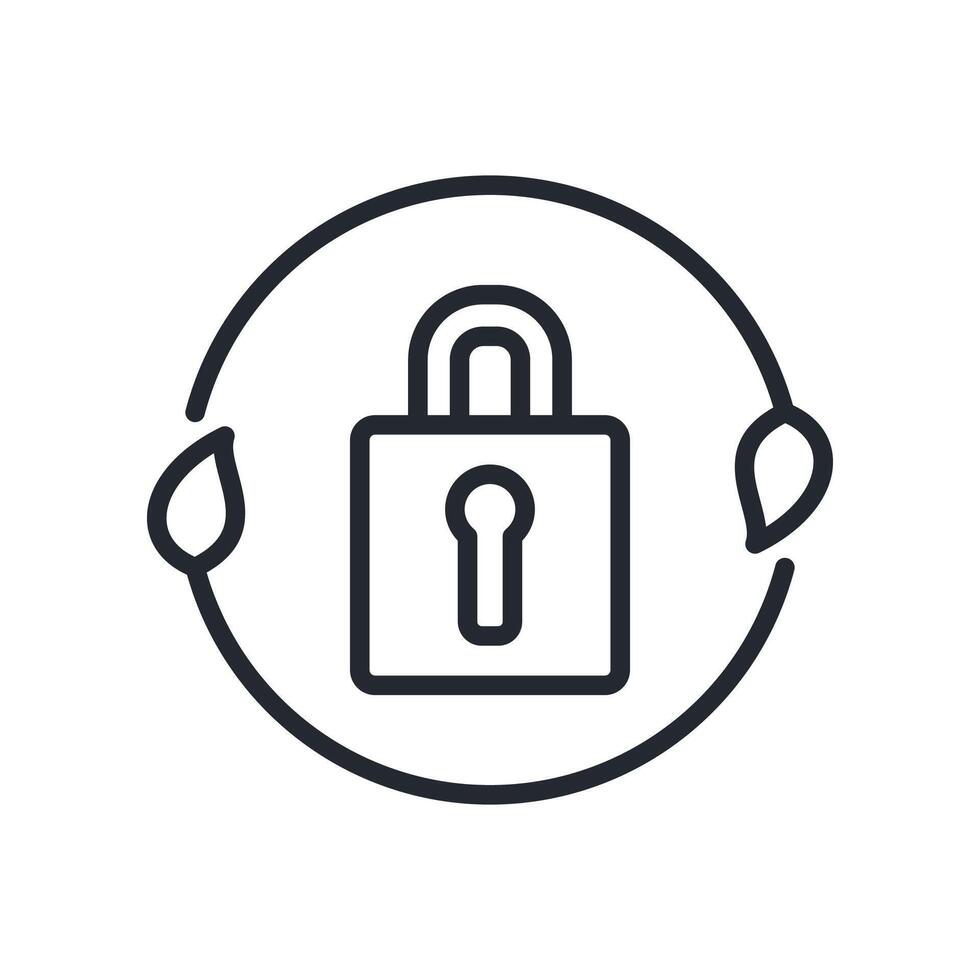 Secure Icon Outline Style. Relevant To Global Finance vector