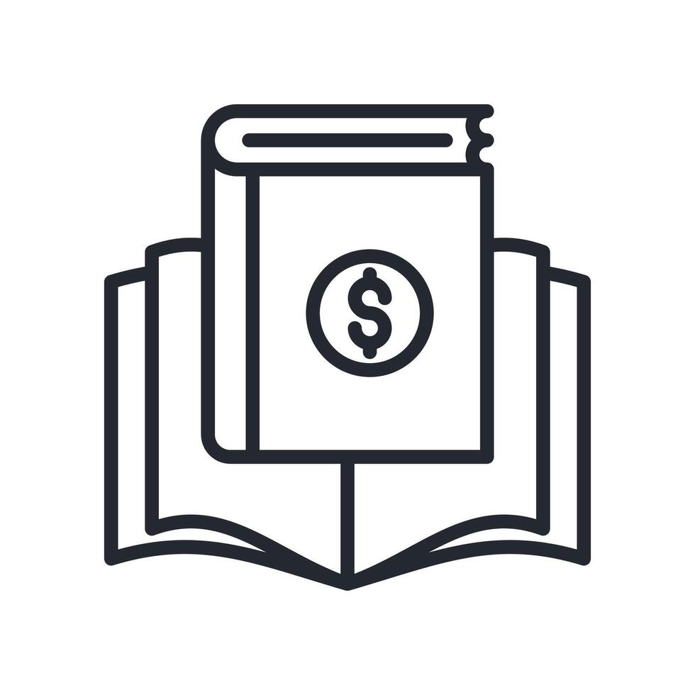 Financial Literacy Icon Outline Style. Relevant To Global Finance vector