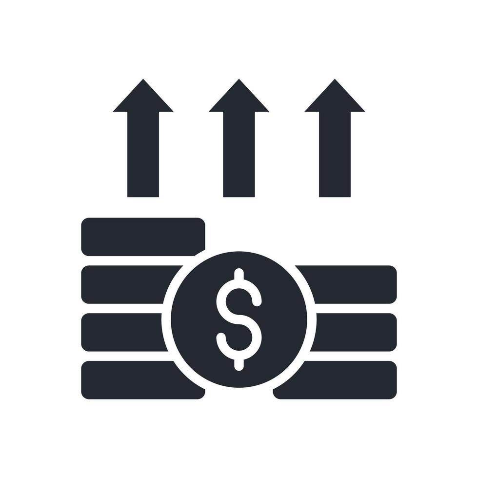 Profit Icon Glyph Style. Relevant To Business Analytics vector