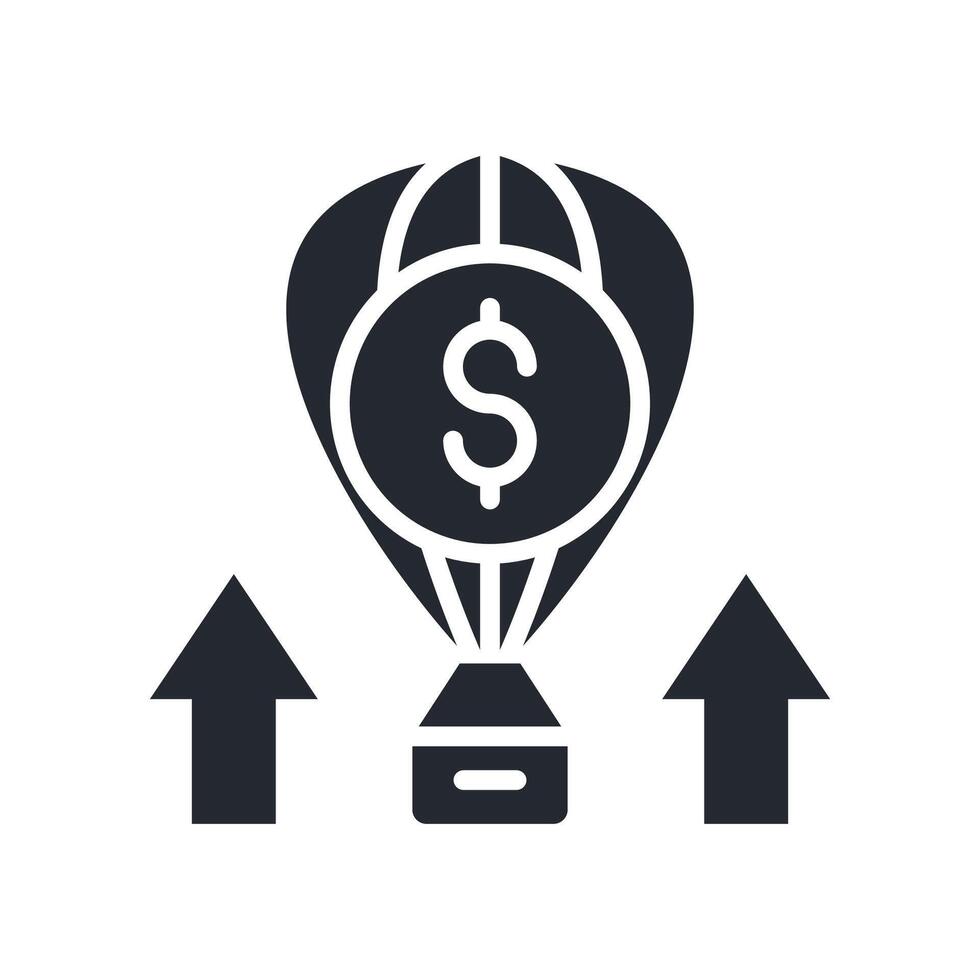 Inflation Icon Glyph Style. Relevant To Global Finance vector