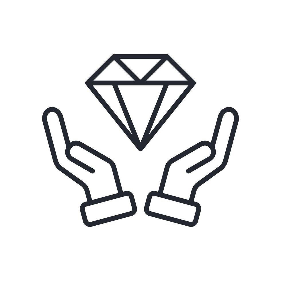 Value Icon Outline Style. Relevant To Product Management vector