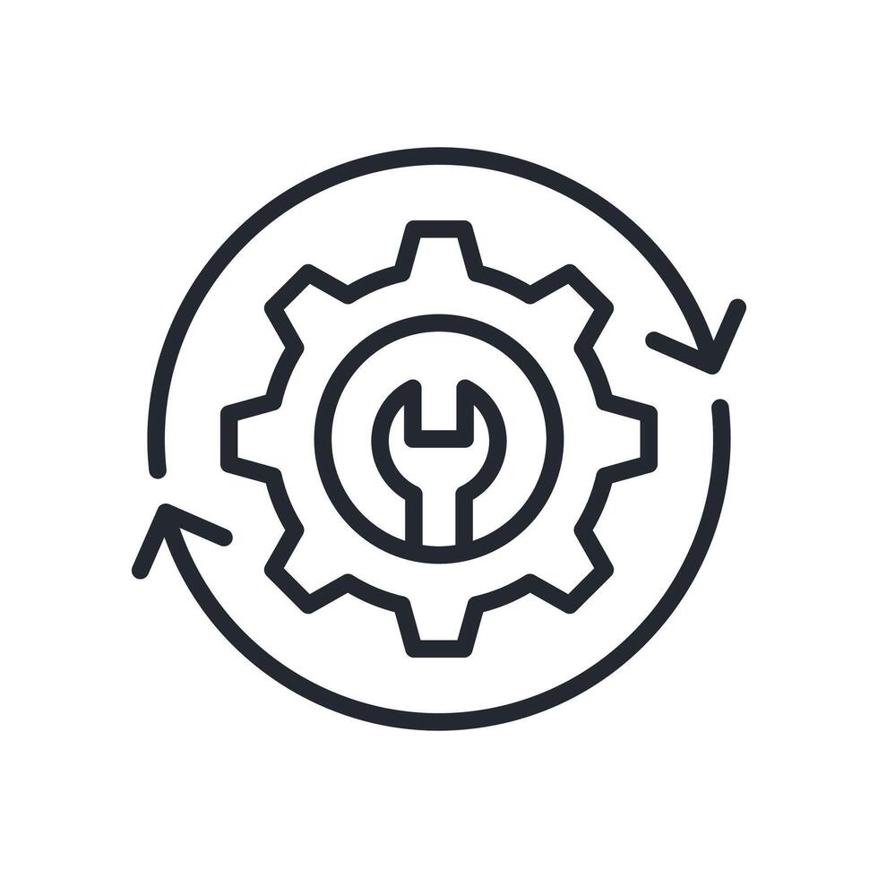 Maintenance Icon Outline Style. Relevant To Tech Support vector