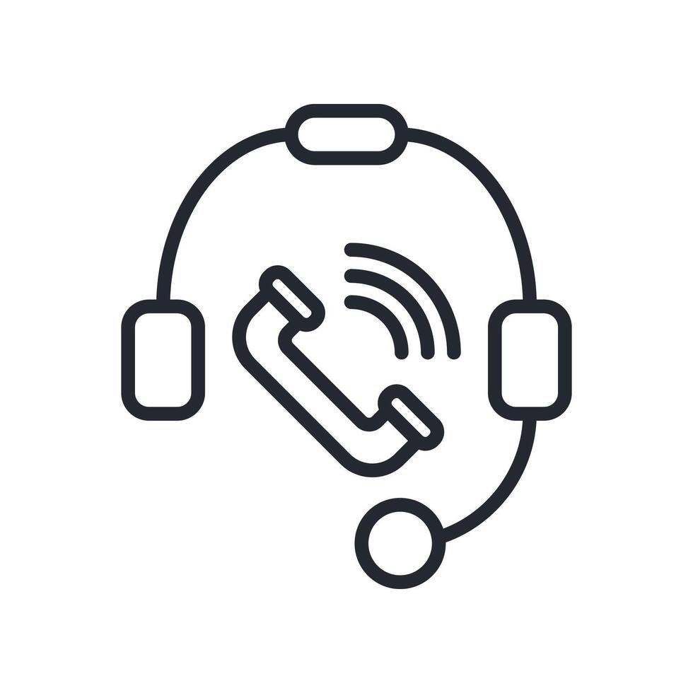 Call Center Icon Outline Style. Relevant To Tech Support vector