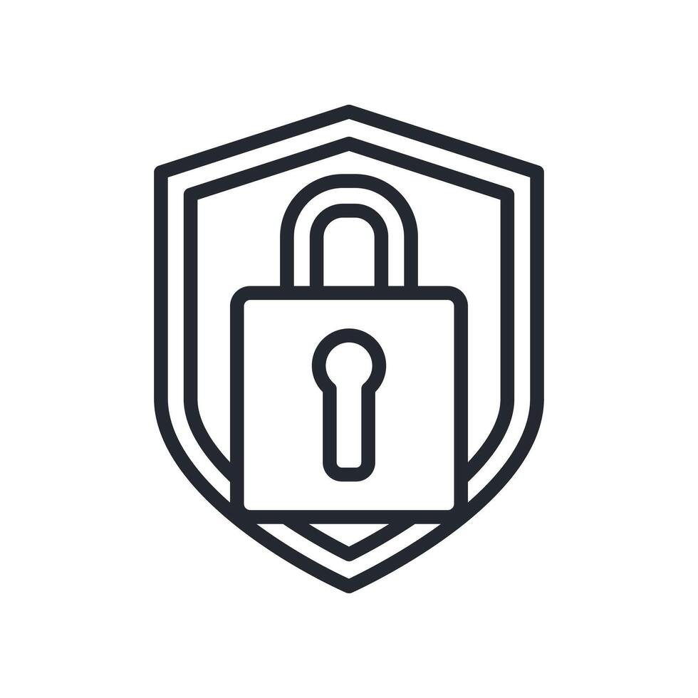 Financial Security Icon Outline Style. Relevant To Global Finance vector