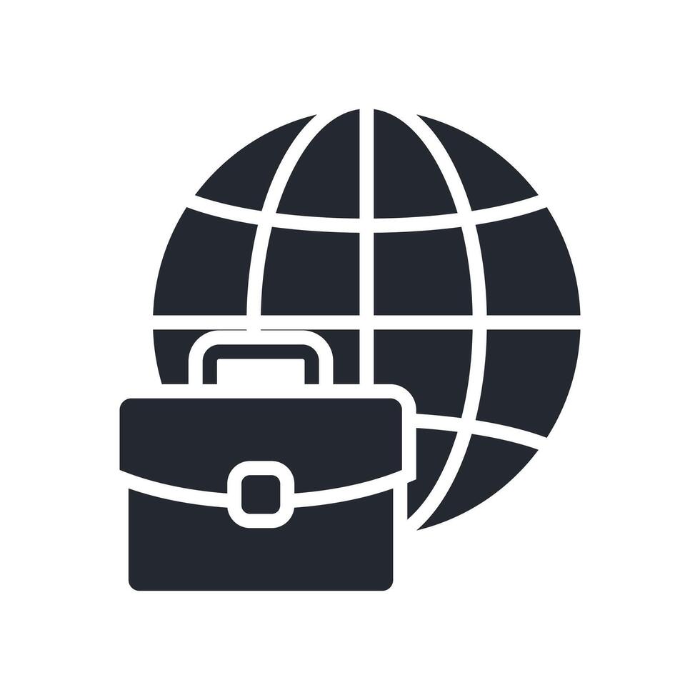 Global Business Icon Glyph Style. Relevant To Business Analytics vector