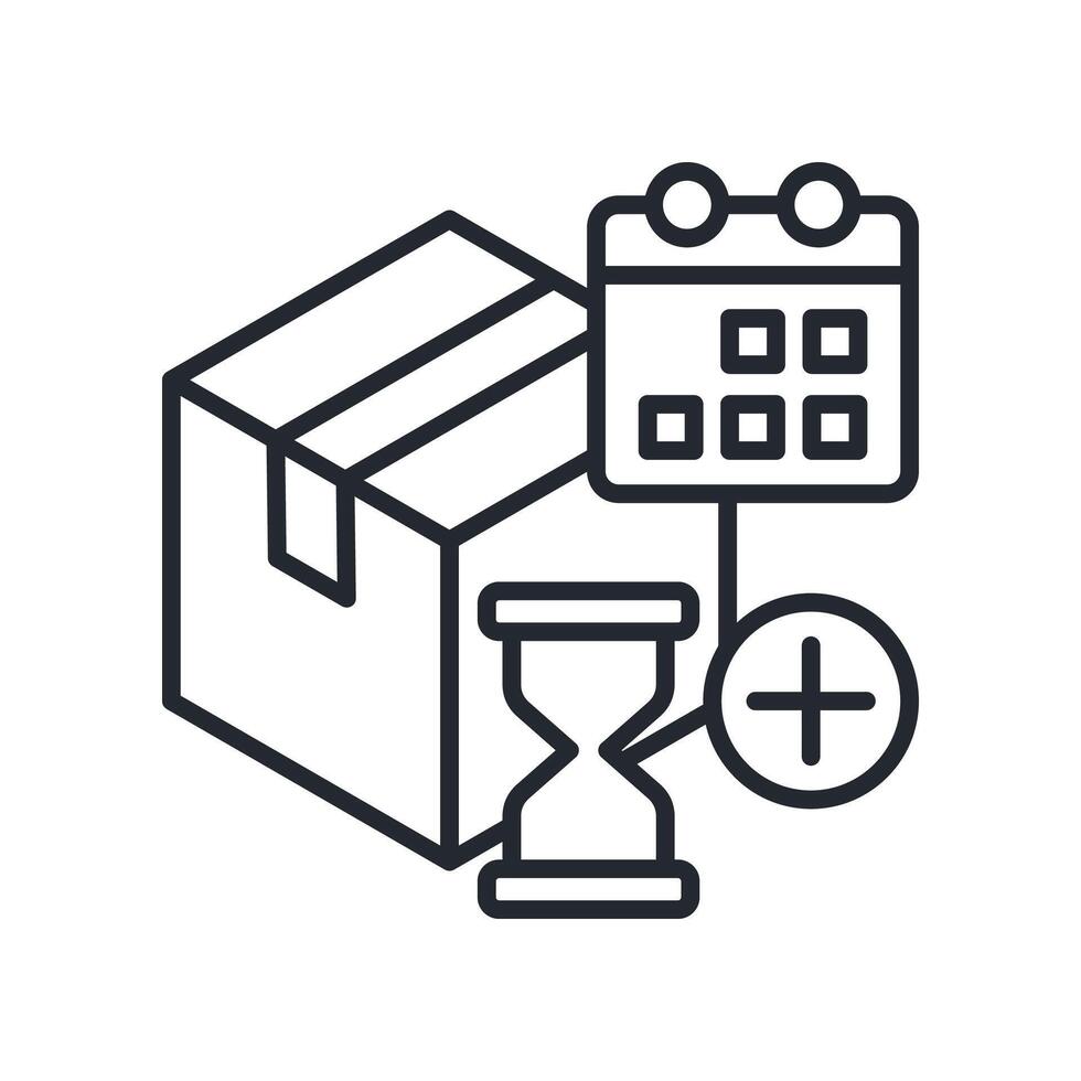 Deadline Icon Outline Style. Relevant To Product Management vector