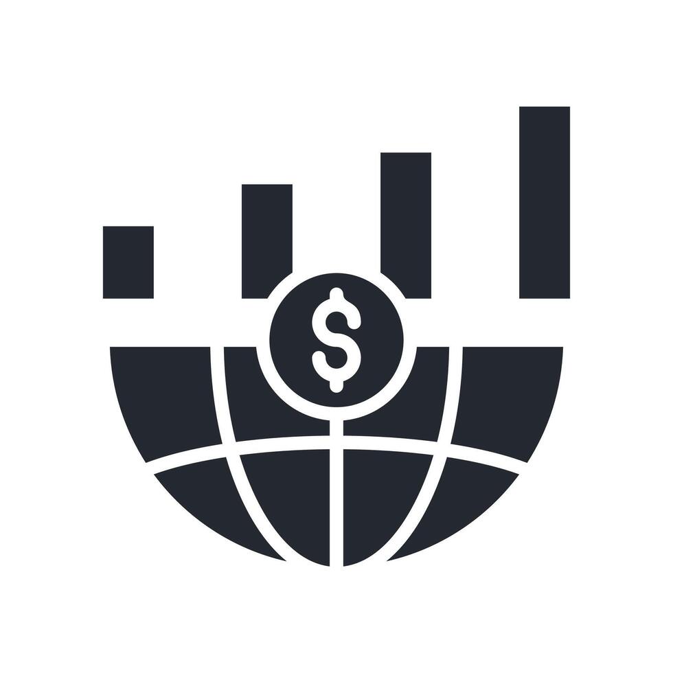 Global Economy Icon Glyph Style. Relevant To Global Finance vector