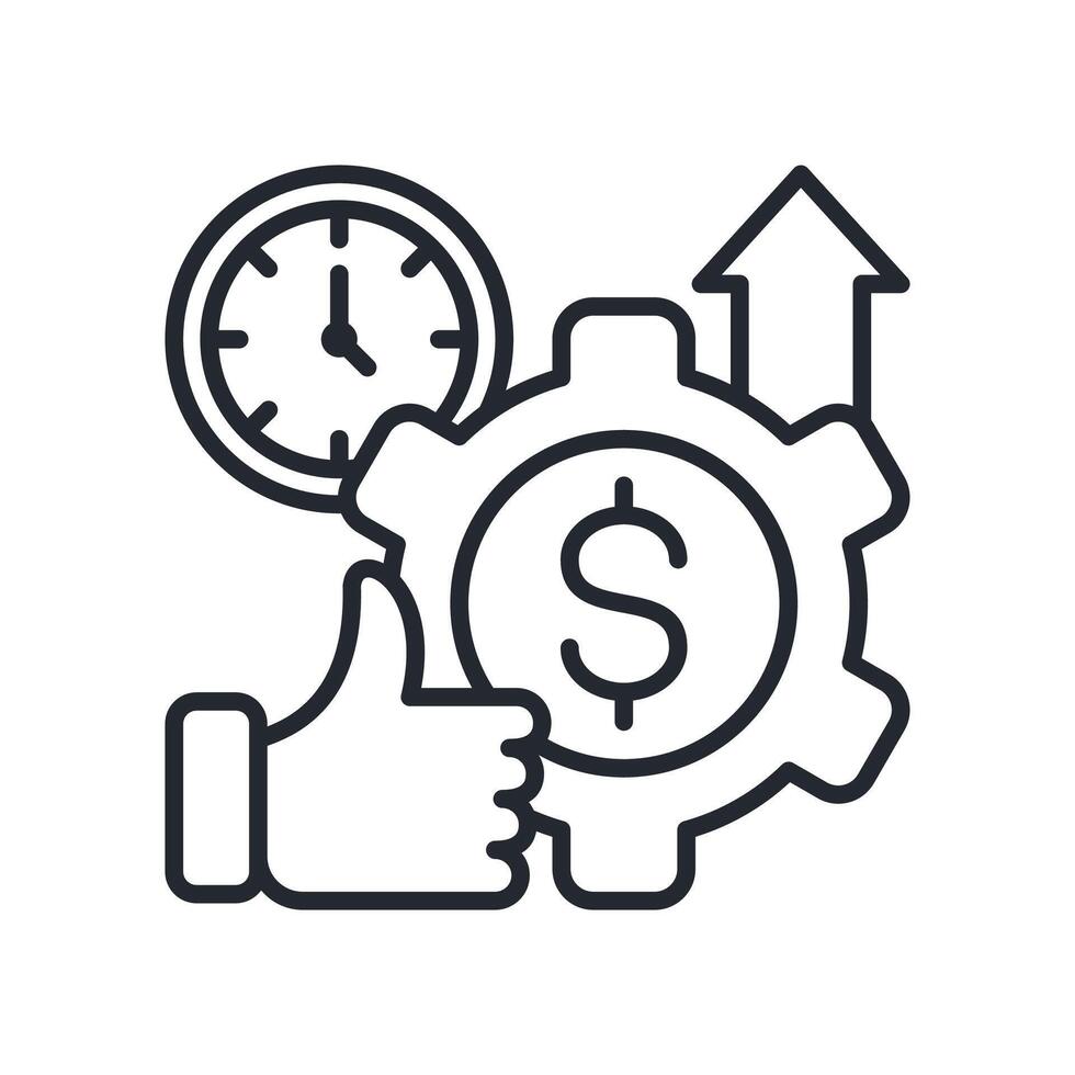 Efficiency Icon Outline Style. Relevant To Product Management vector
