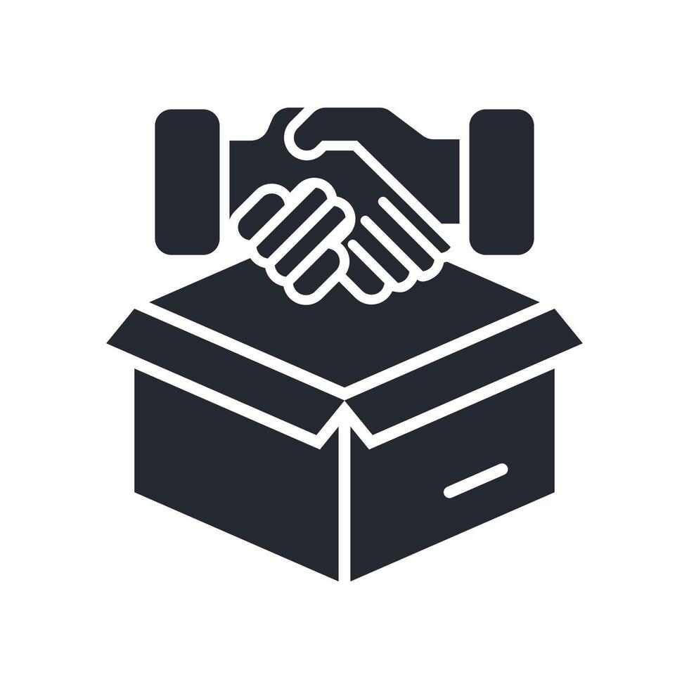 Cooperation Icon Glyph Style. Relevant To Product Management vector