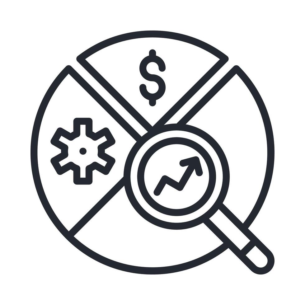 Data Analysis Icon Outline Style vector