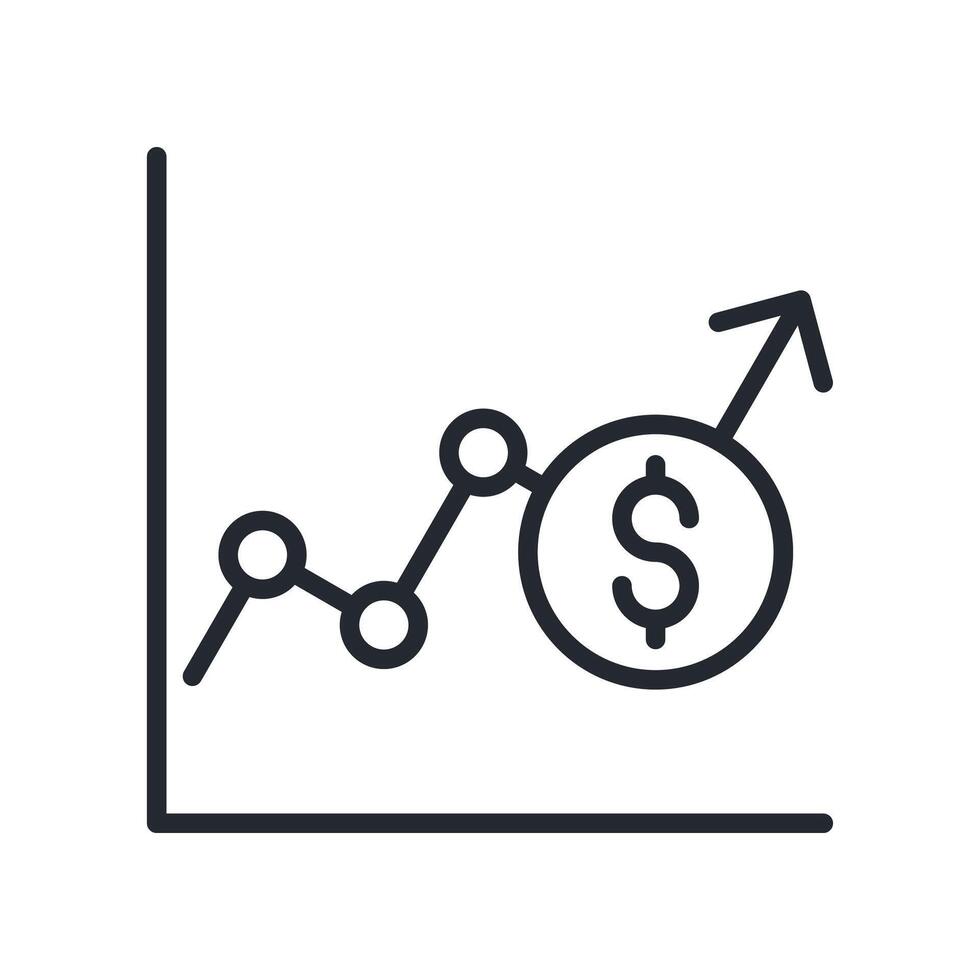 Stock Market Icon Outline Style. Relevant To Global Finance vector