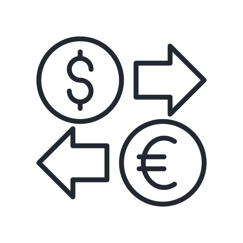 Currency Exchange Icon Outline Style. Relevant To Global Finance vector