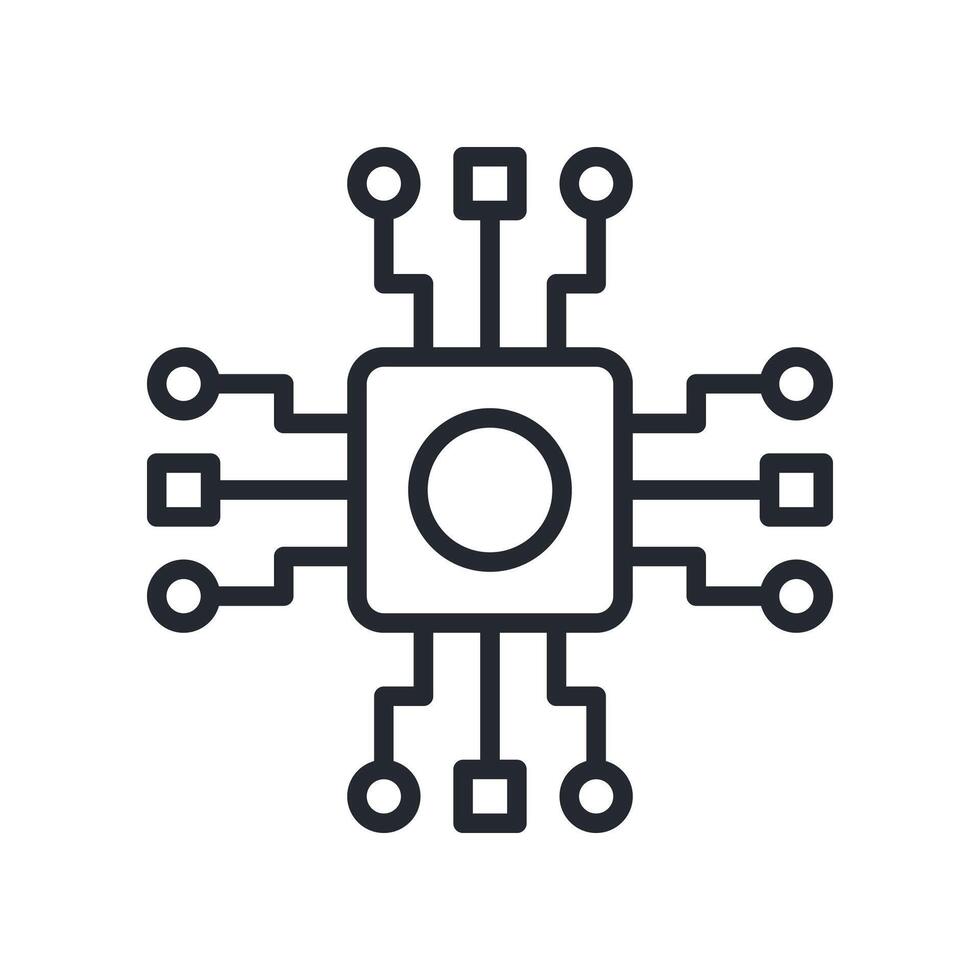 Hardware Icon Outline Style. Relevant To Tech Support vector