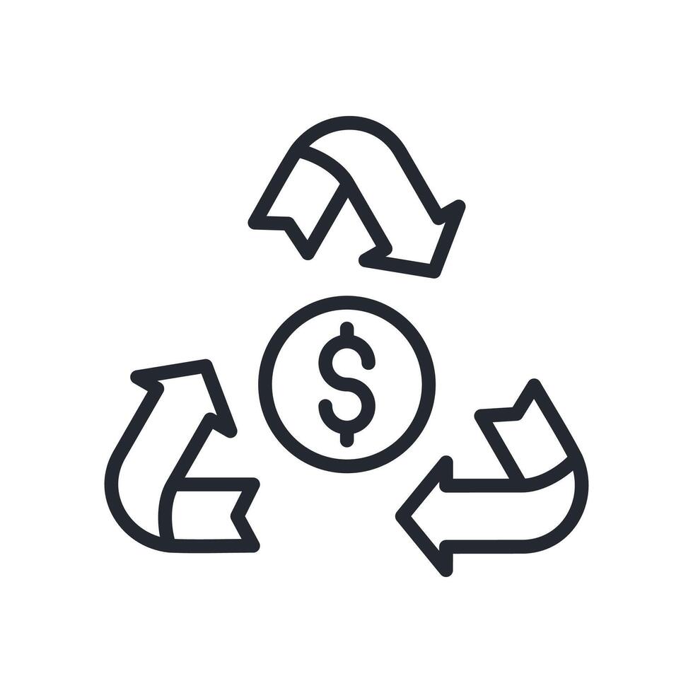 Sustainable Finance Icon Outline Style. Relevant To Global Finance vector