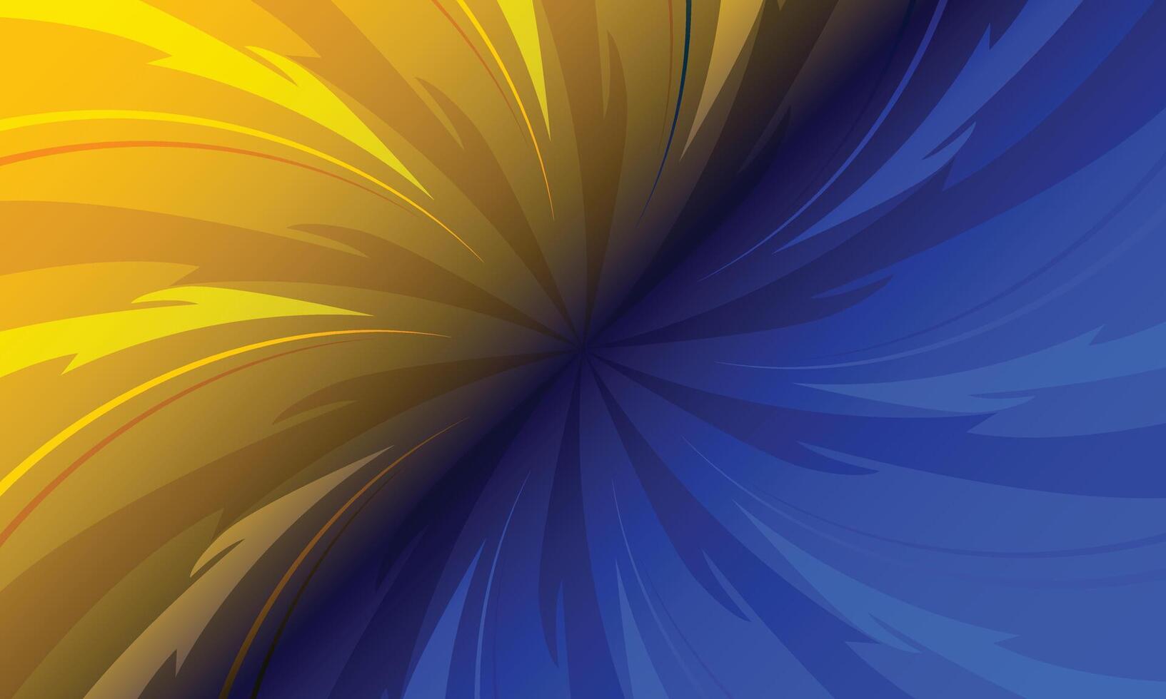 Spiral design in yellow and blue vector