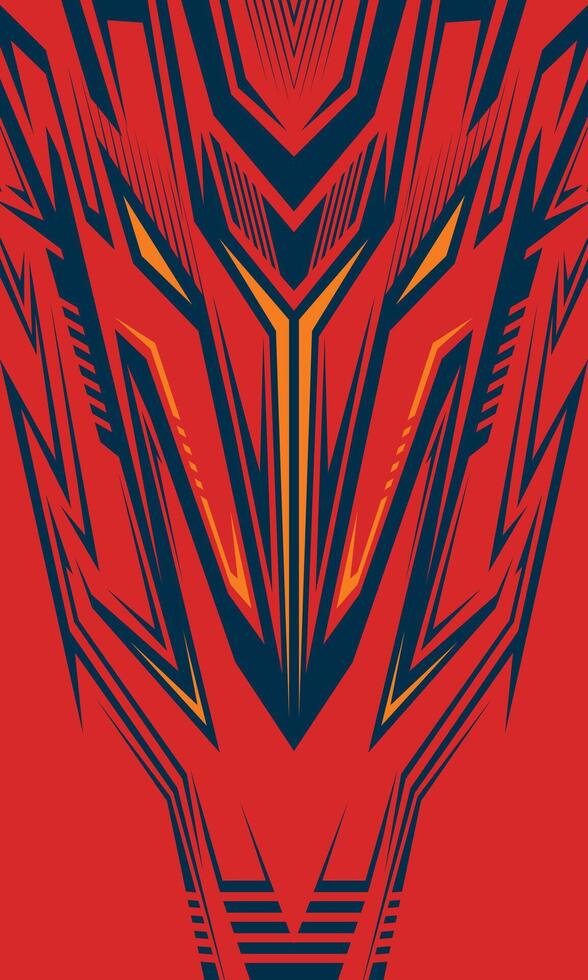 Abstract red and black geometric design vector