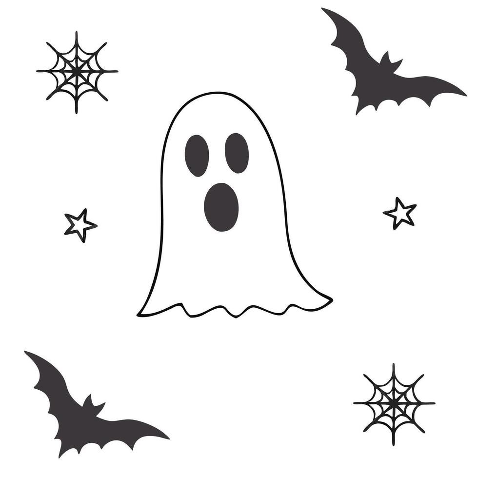 Ghost Bat Illustration Halloween vector
