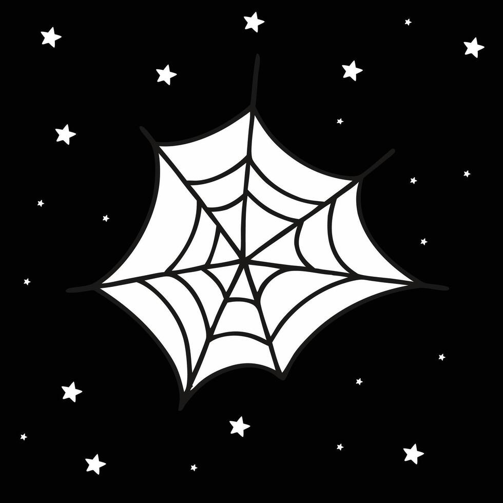 Spider black background. Halloween icon. illustration. Flat design. vector