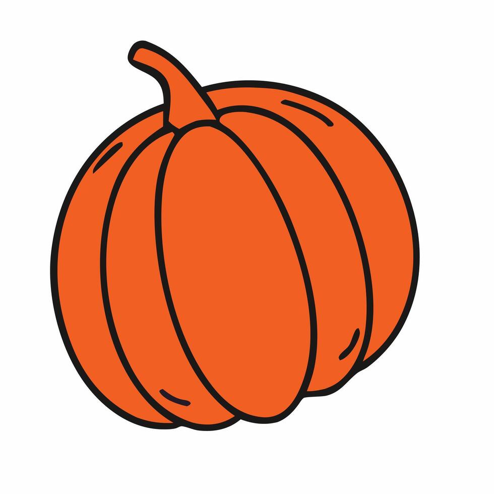 a pumpkin is shown in a cartoon style vector