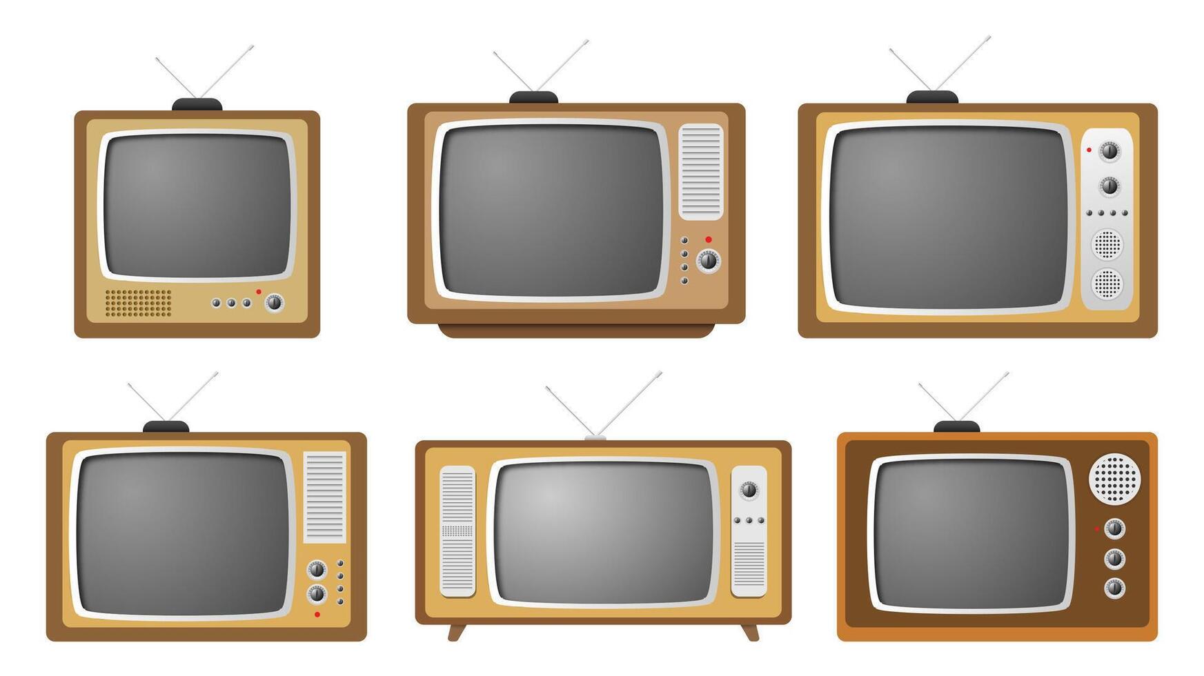 Collection of vintage television sets vector