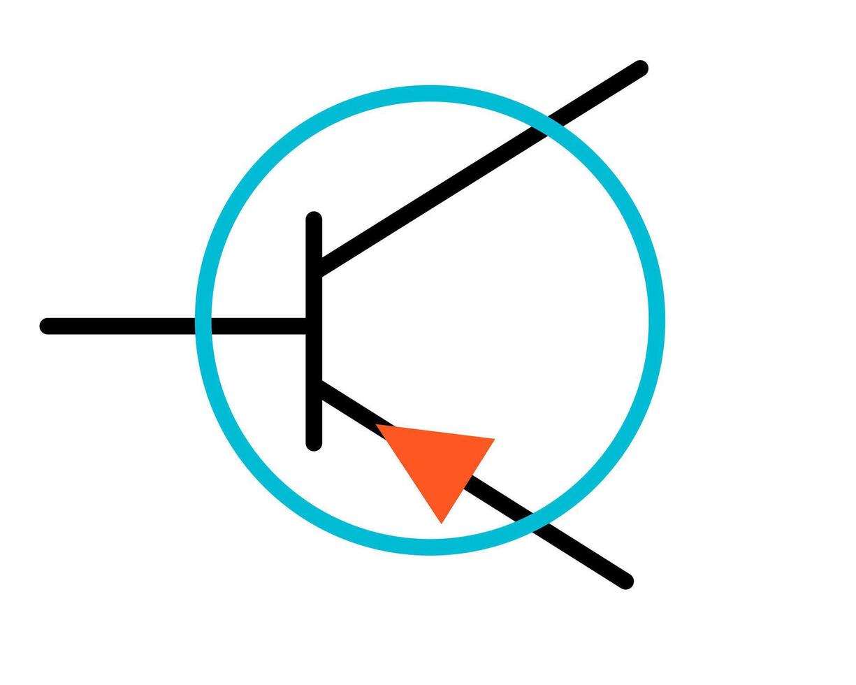 Common Electronic Symbol for PNP Bipolar Junction Transistor BJT vector