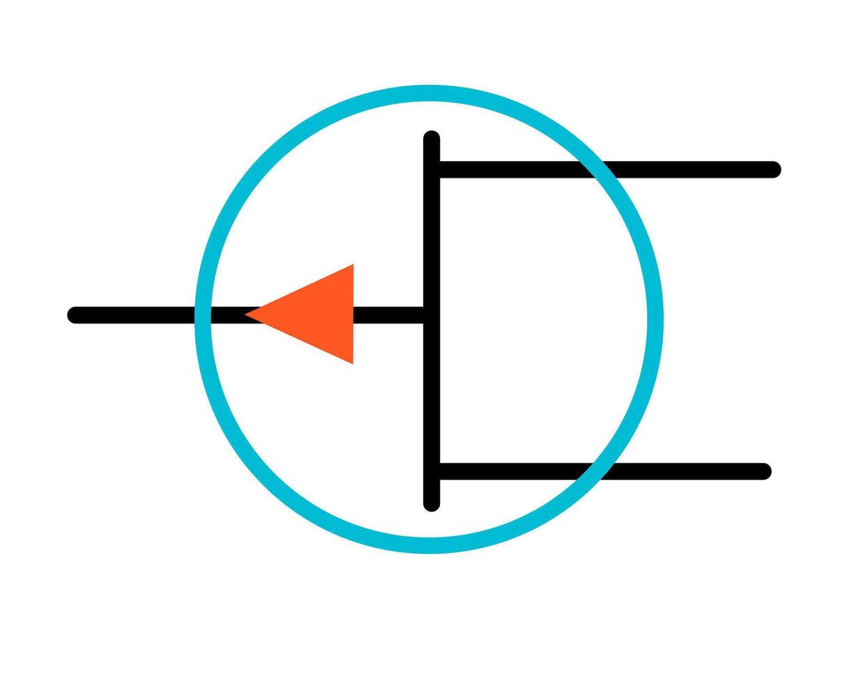 Standard Electronic Symbol for Depletion-Type P-Channel MOSFET Transistor vector