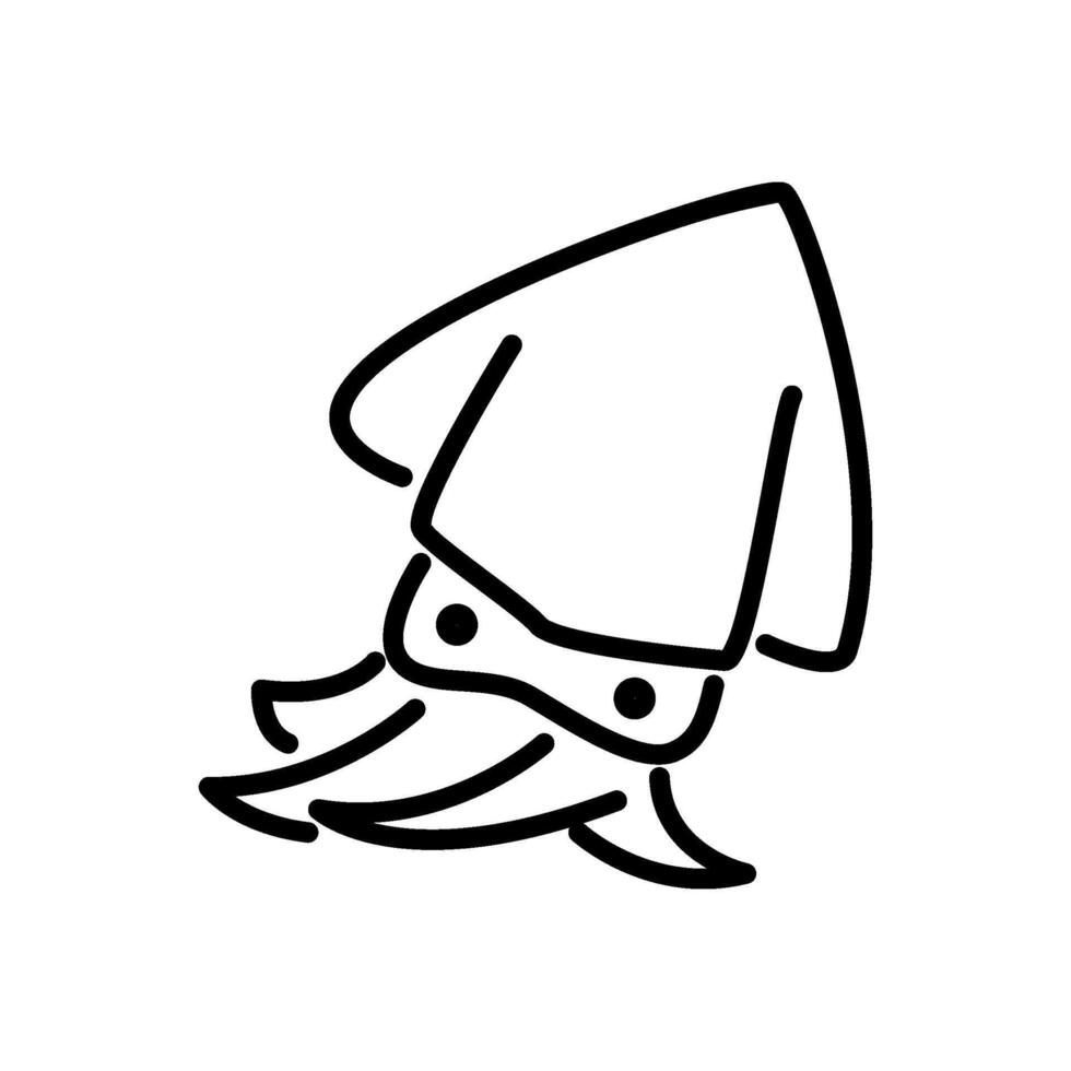 Floating squid spread tentacles icon vector