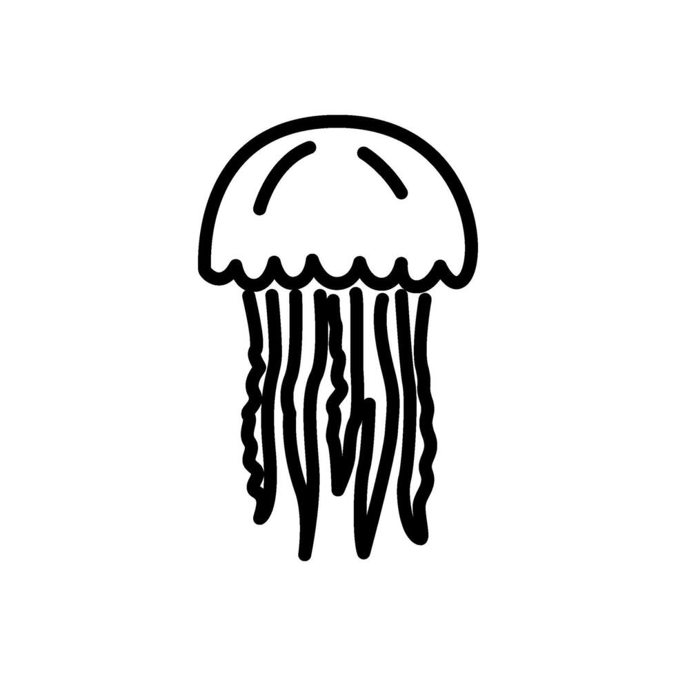 Smooth dome jellyfish outline icon vector