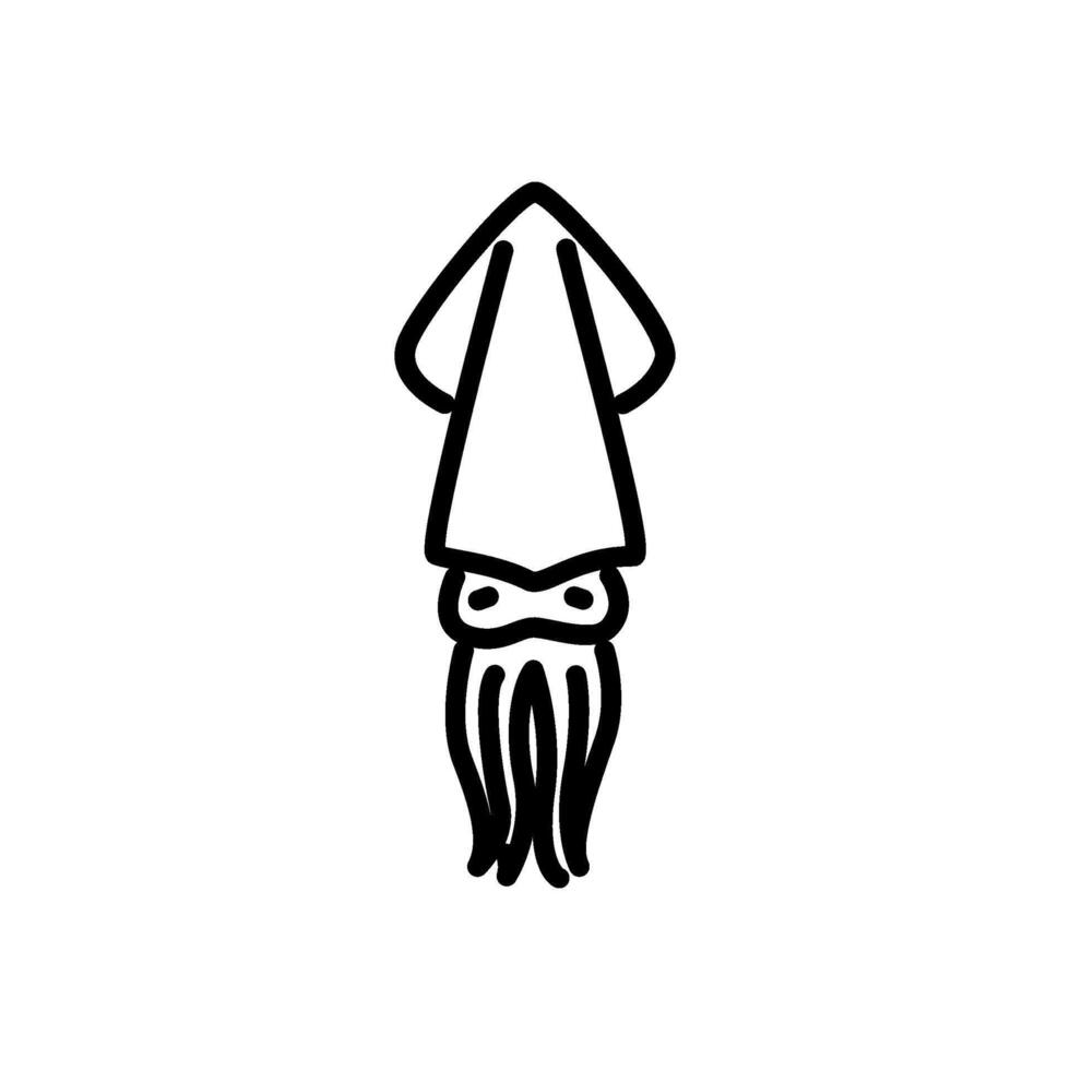 Simple standing cuttlefish line icon vector