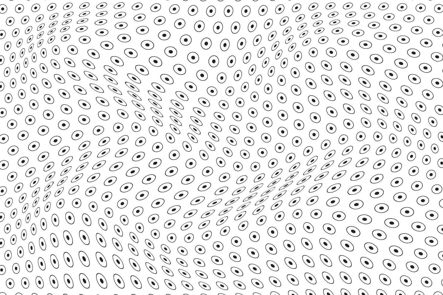 dark and light black color small polka dot wavy circle pattern optical illusion with elliptical shapes vector