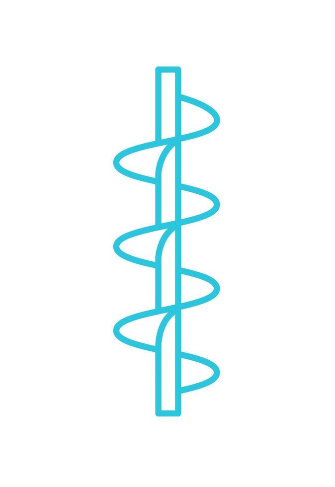 Archimedean Screw icon. Isolated on white background. Blue icon set. vector